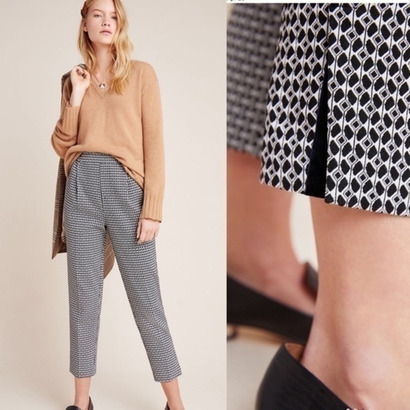 ❣️Last One❣️NWT ANTHROPOLOGIE LARKIN Tapered Trousers Slacks Pants Small - Picture 3 of 7